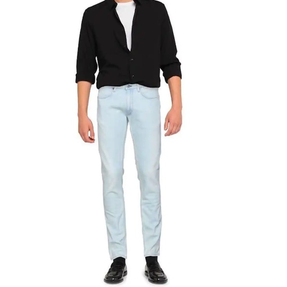 Acne Studios Max Slim Fit Jeans in Light Blue - Picture 3 of 9
